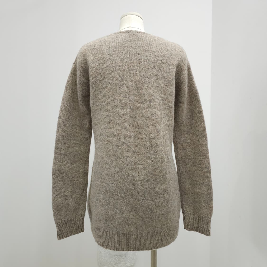 유니클로 울100 베이지 브이넥 롱니트 상품이미지2