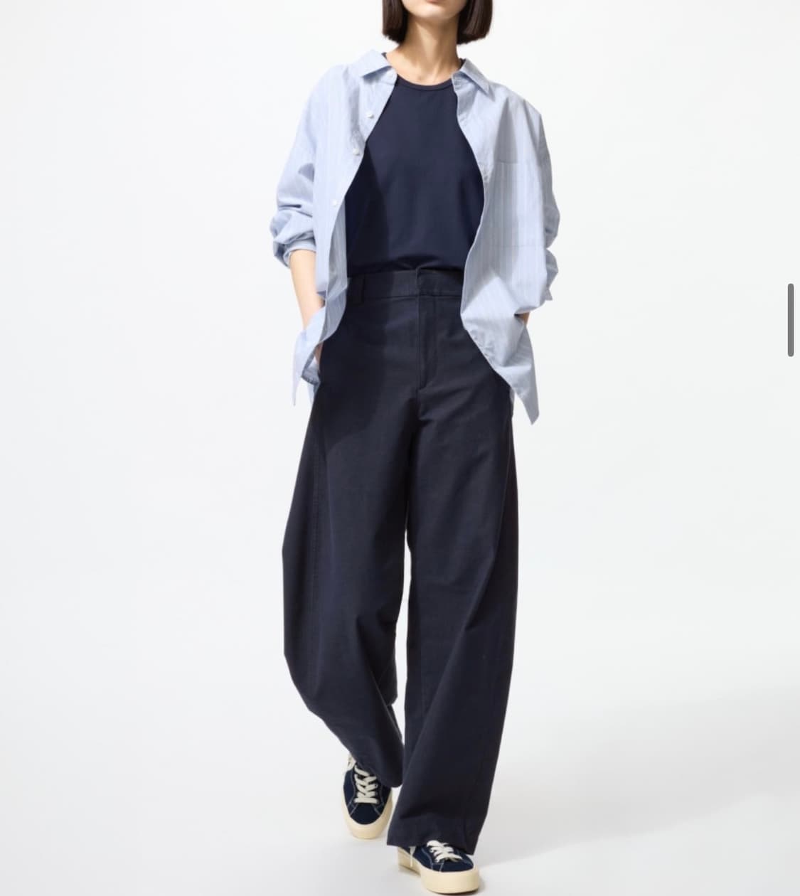 유니클로 저지베럴레그 팬츠 네이비 M 새상품 상품이미지1