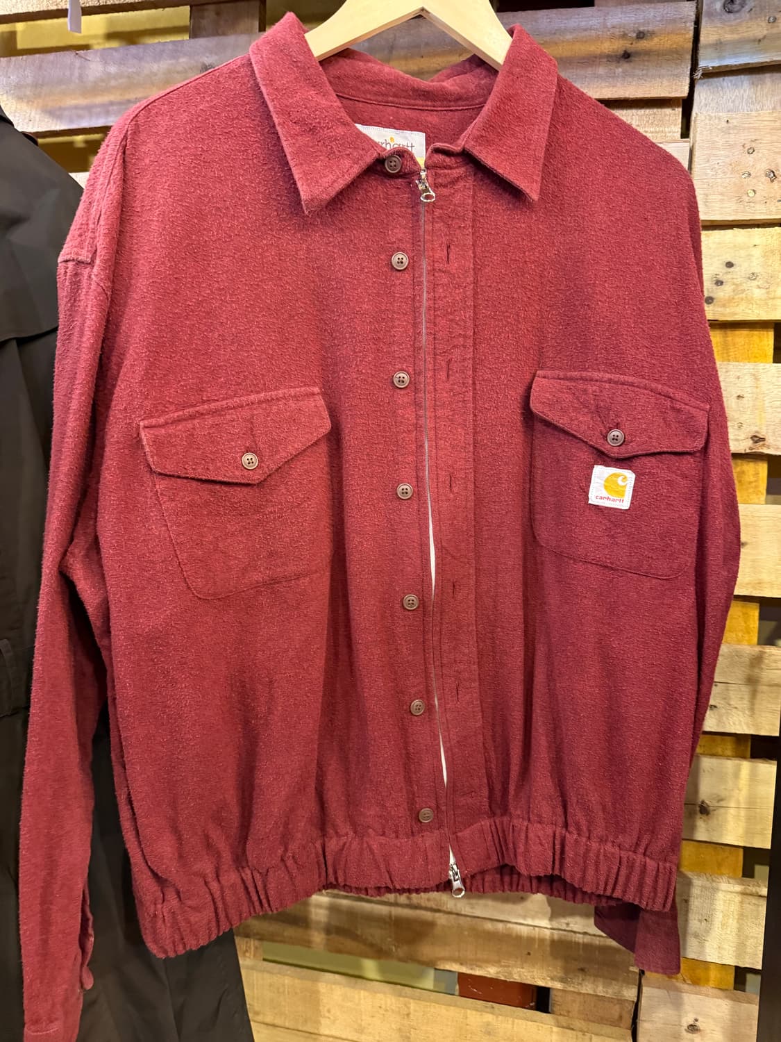 칼하트 버건디 리메이크 크롭 셔츠 자켓 XL 상품이미지1
