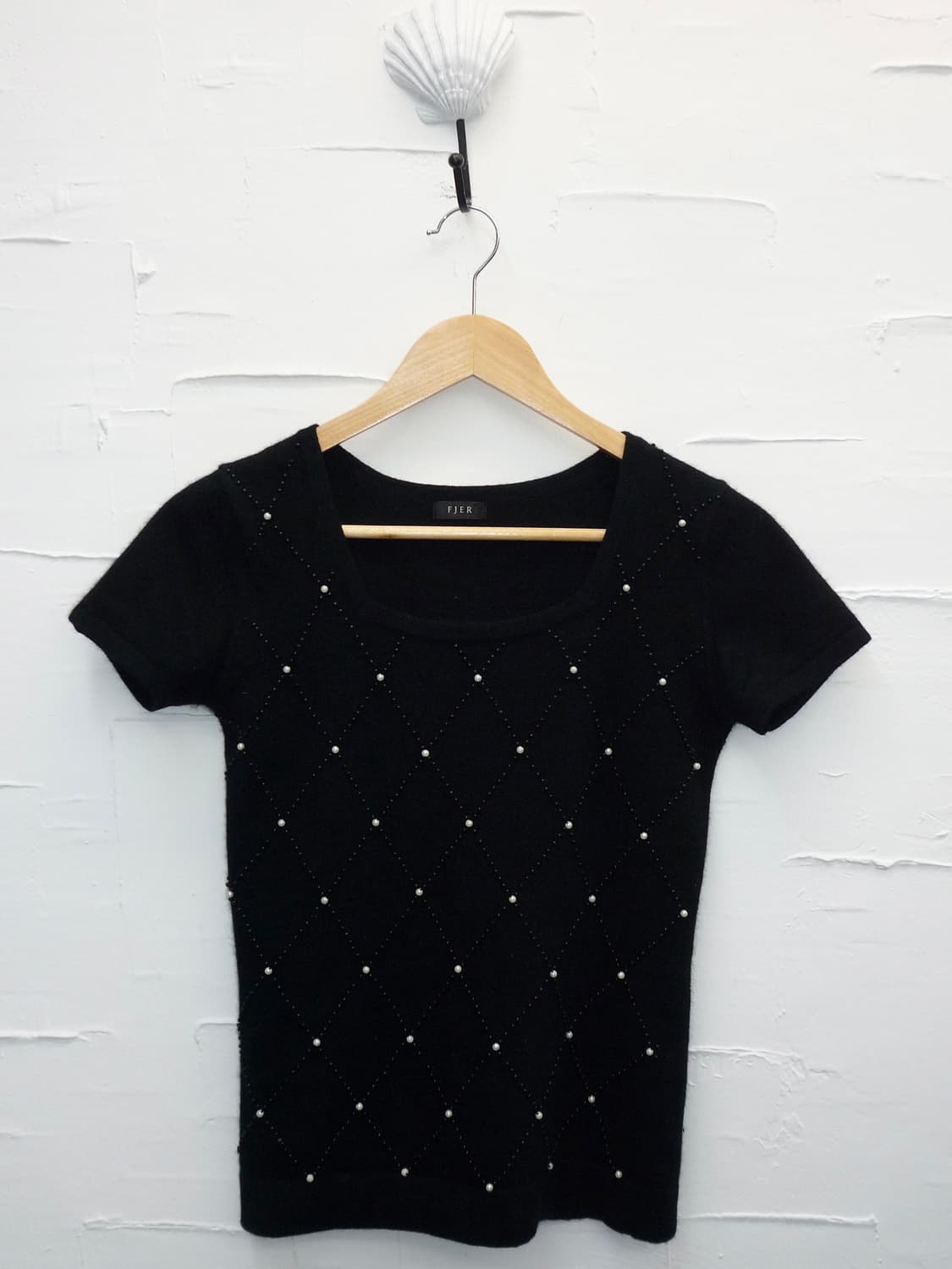 deep neck beads knit top 상품이미지4