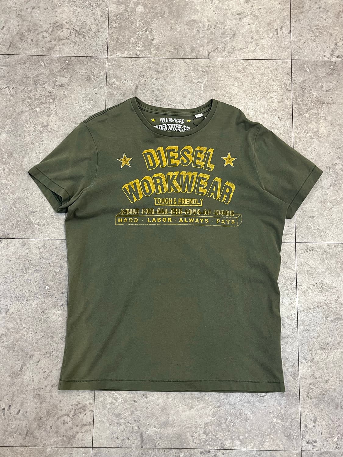 디젤 레터링 반팔티 카키 L #csz3482 상품이미지4