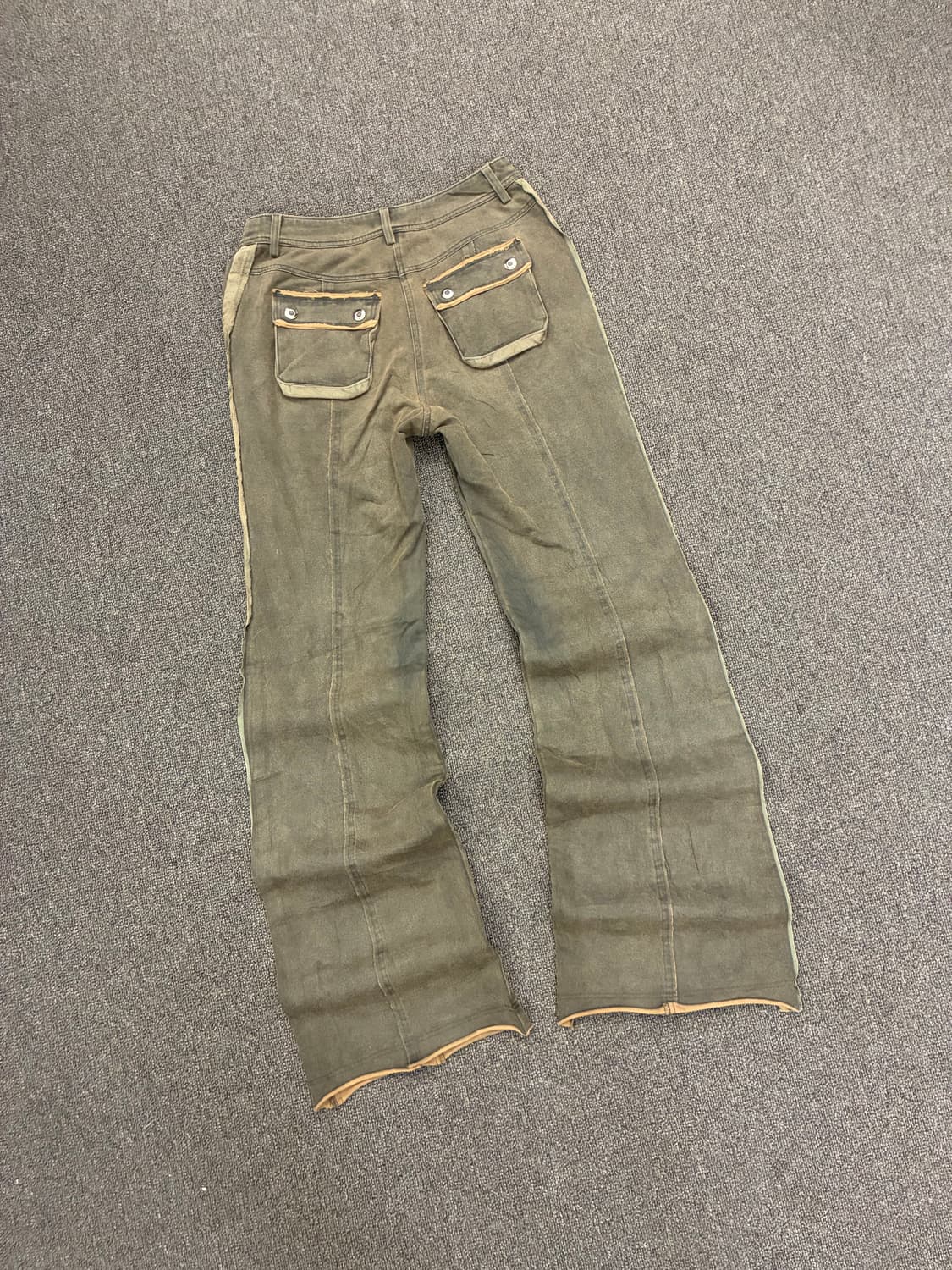 38)Elsa 빈티지 여성 라인 포인트 갈색 데님팬츠 상품이미지7