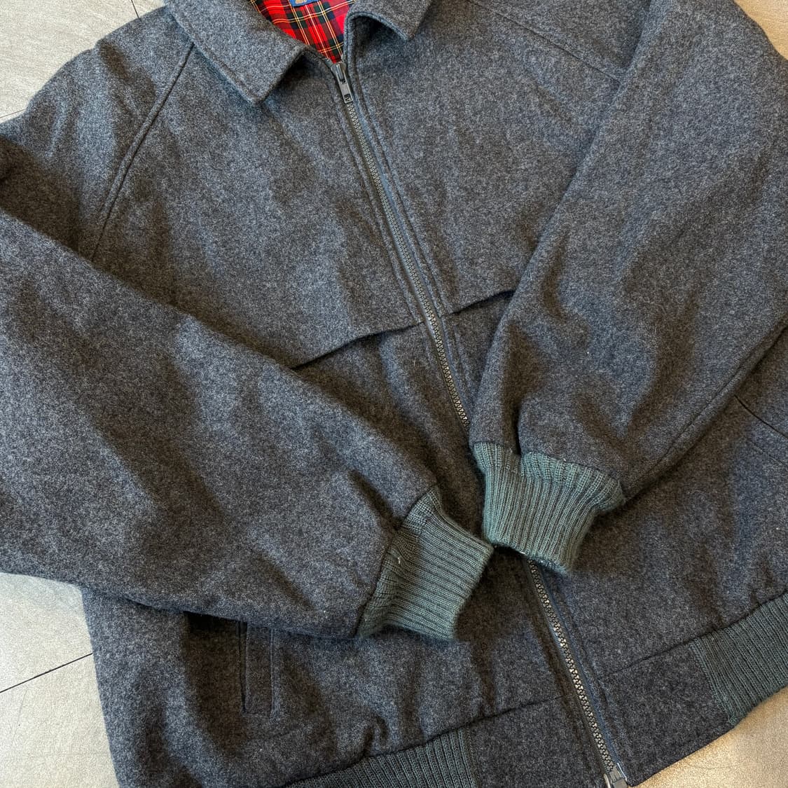 90s 90년대 미국 생산 펜들턴 그레이 울 블루종 자켓 상품이미지8