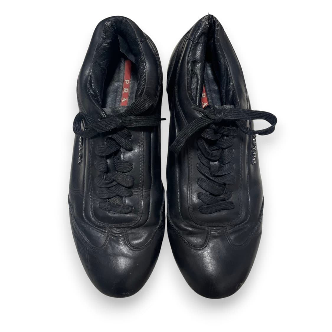 280 44)프라다 로고 가죽 레더 스니커즈 신발 상품이미지2