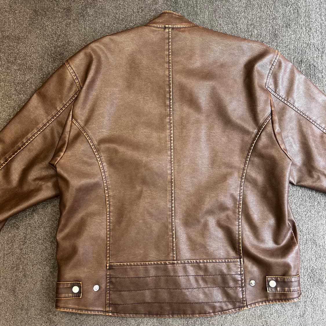 LANE 빈티지 레더 레이싱 자켓 상품이미지5