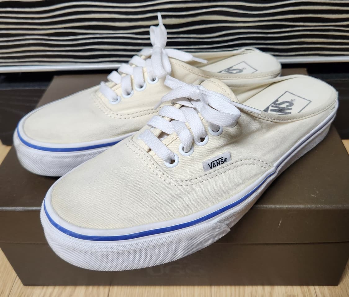 VANS 반스 슬립온 어센틱 뮬 아이보리 스니커즈, 운동화240~245 상품이미지1