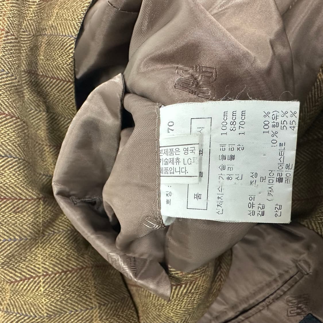 L 닥스 콩단추포인트 체크 울 블레이져 상품이미지7