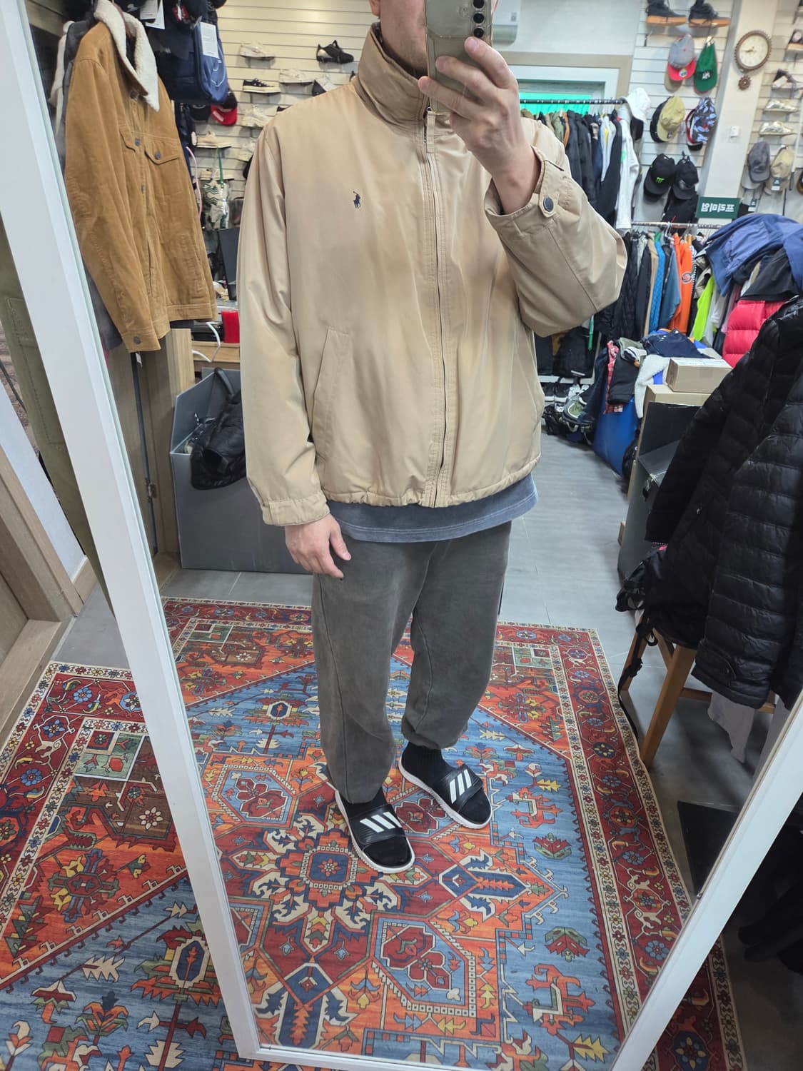 폴로랄프로렌 올드스쿨 윈터 안감플리스 해링턴 자켓 xxl 상품이미지8