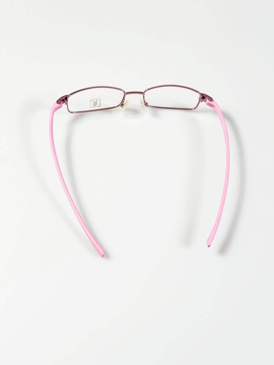 90s PLAYBOY 라이트 핑크 메탈 슬림 스퀘어 빈티지 안경 상품이미지5