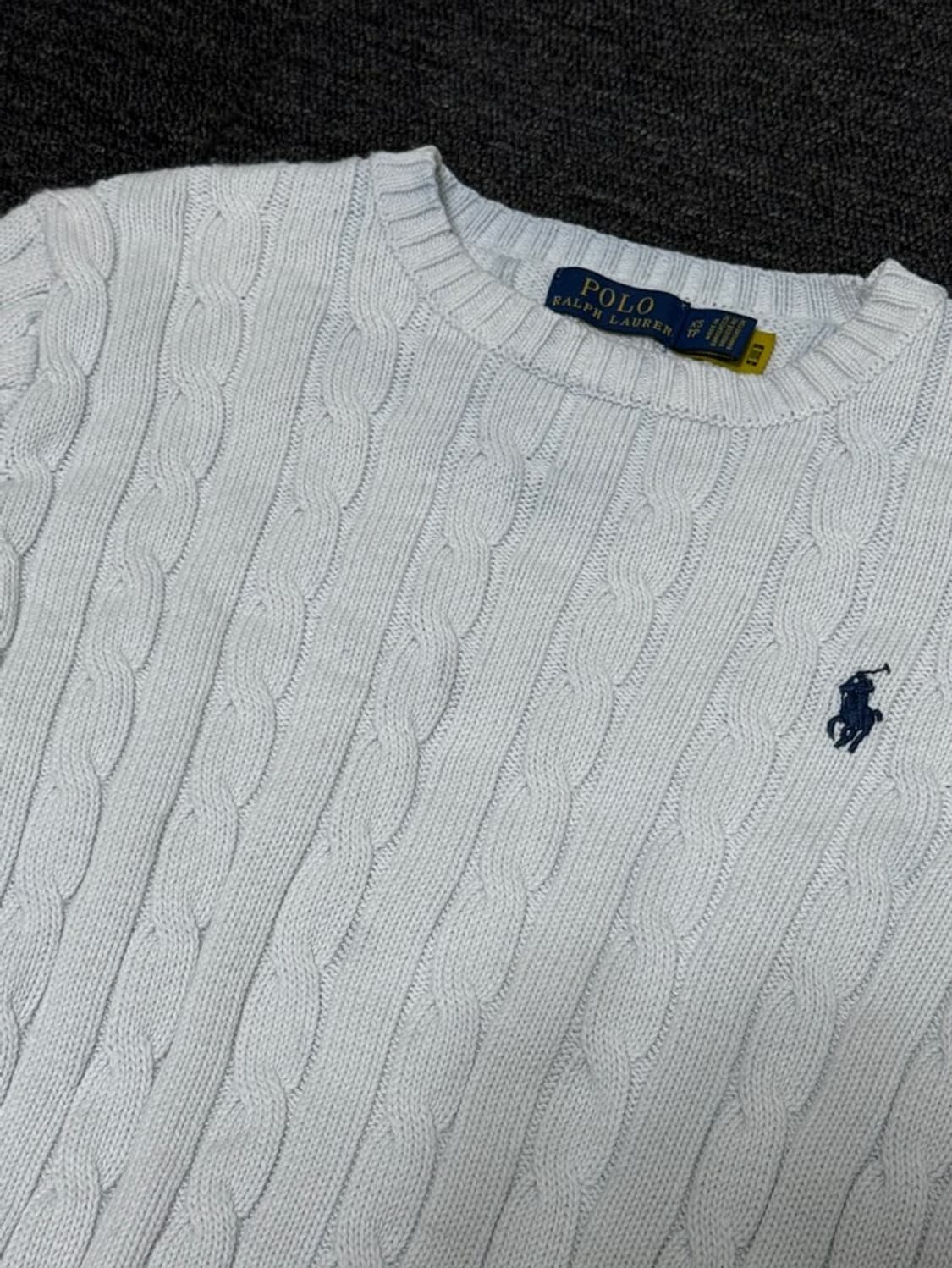 폴로 화이트 꽈배기 니트 상품이미지2