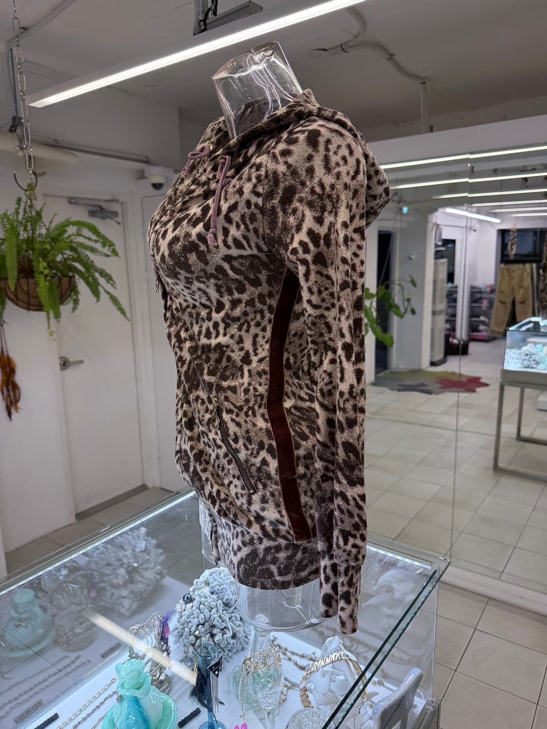 leopard zip up hood onepiece 상품이미지2