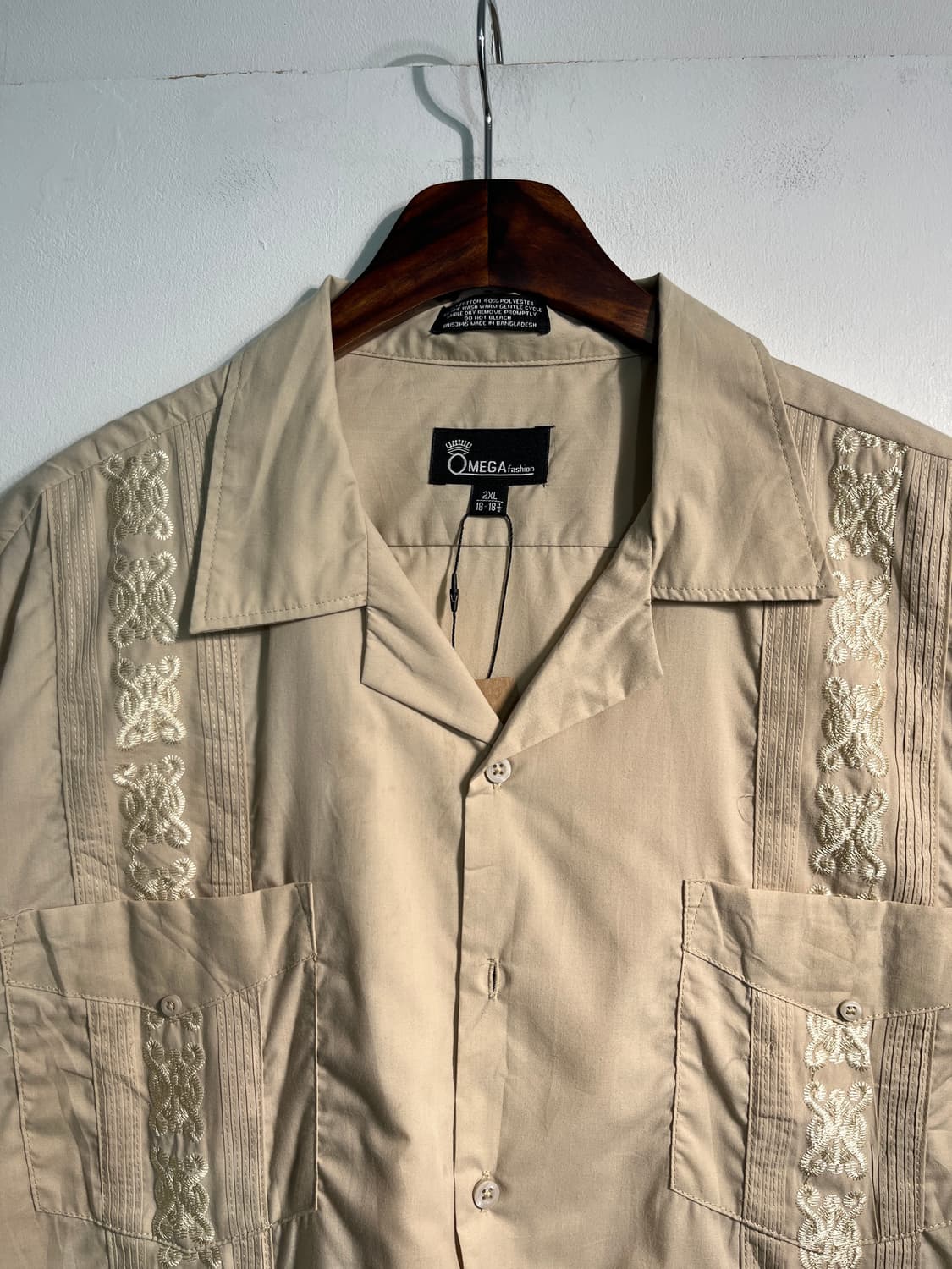 90s Omega Guayabera Shirts (쿠바 셔츠) 2XL 상품이미지2