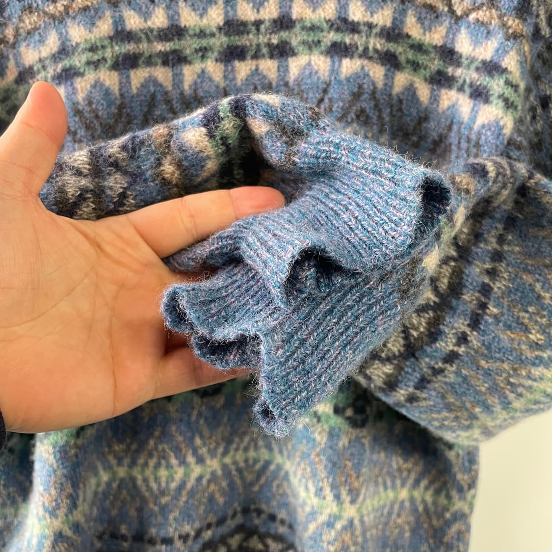 빈티지 노르딕 퓨어 울 라운드 니트 상품이미지5