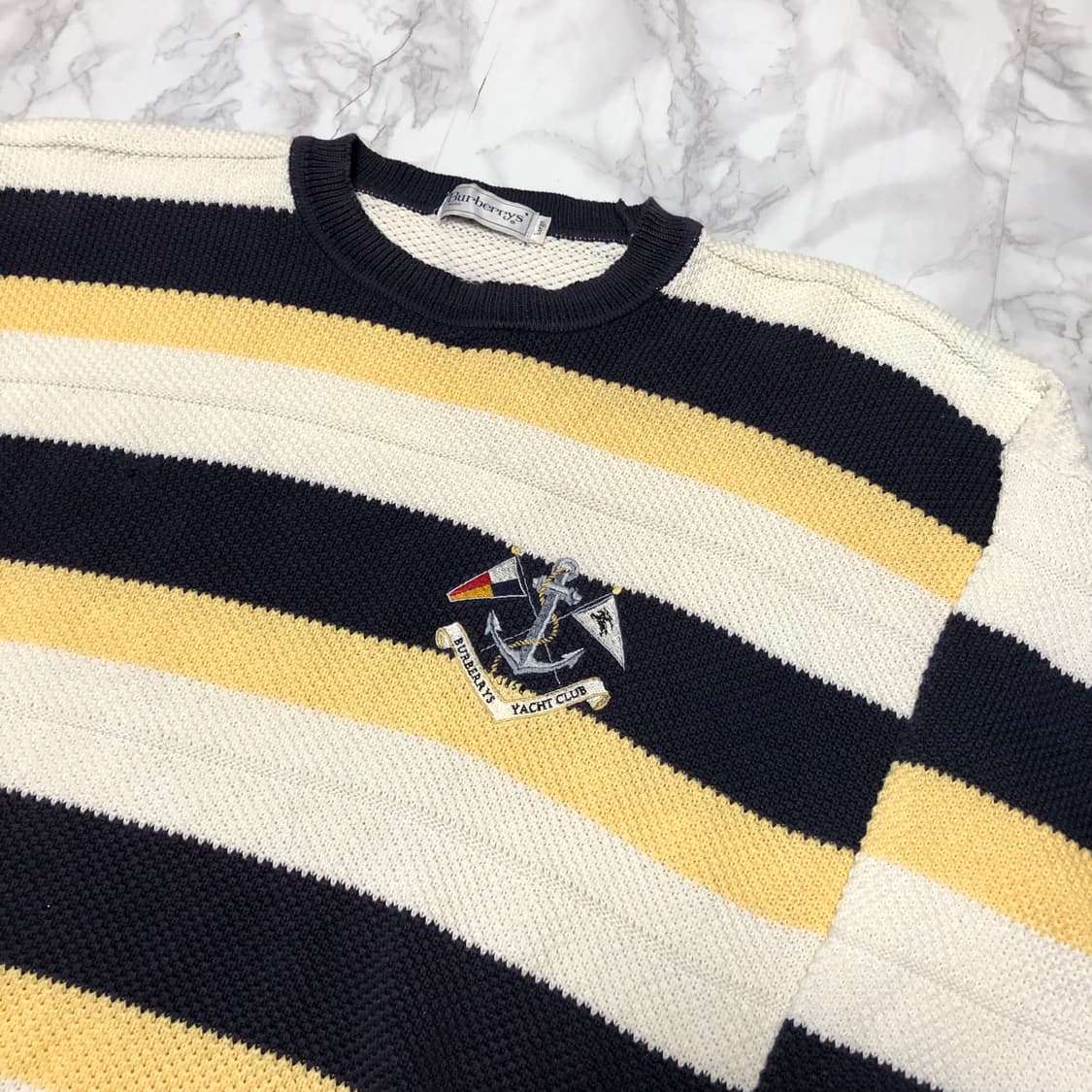 버버리 니트 남성용 스트라이프 로고 상품이미지2