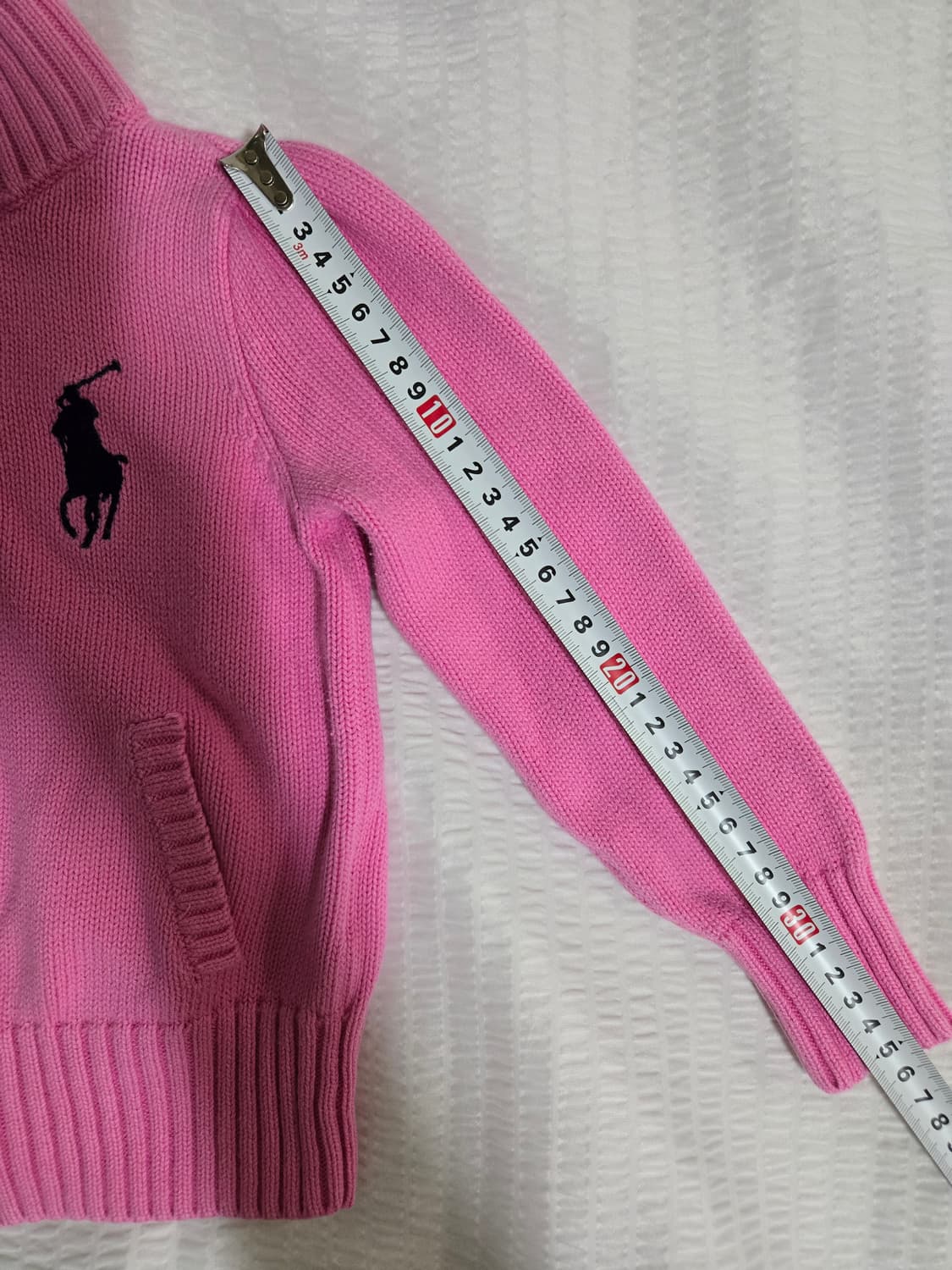 폴로 랄프로렌 빅포니 핑크 꽈베기 니트 집업 가디건 상품이미지7