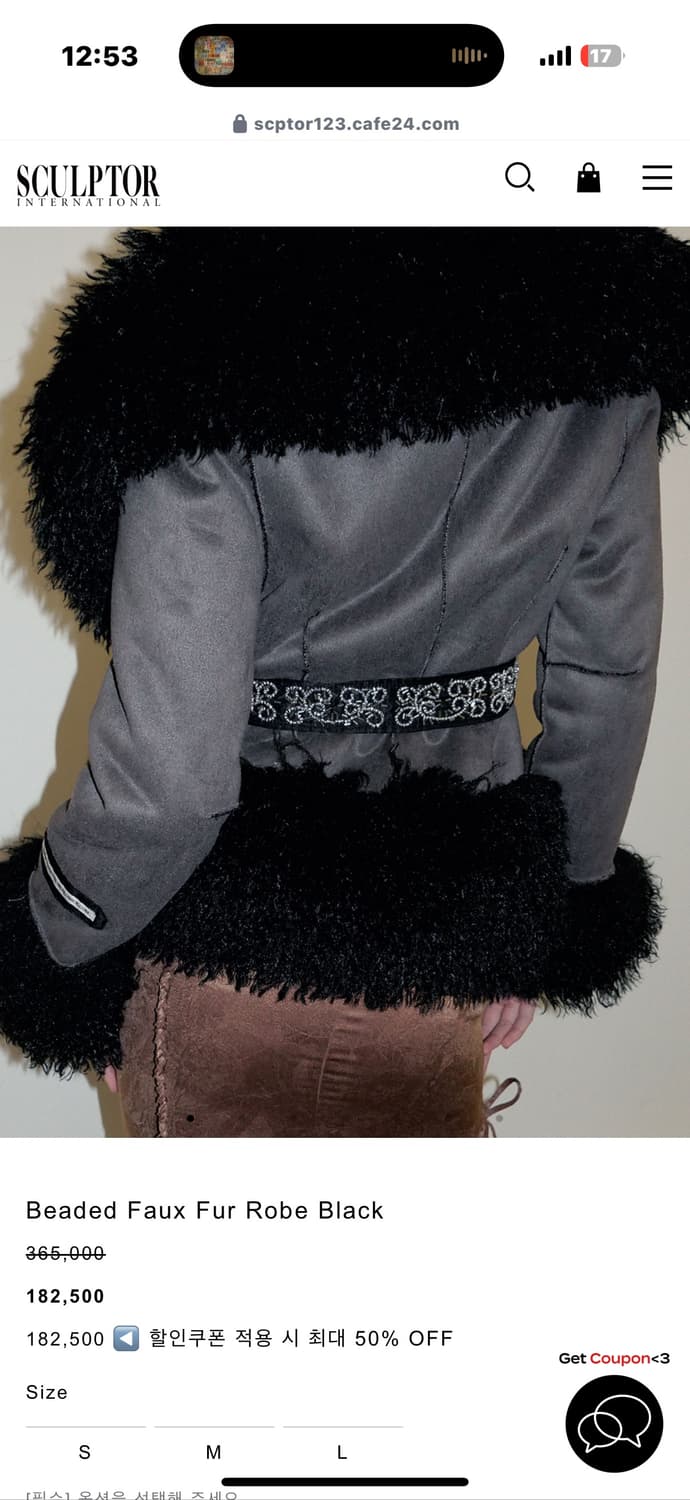 스컬프터 Beaded Faux Fur Robe Black 퍼자켓 상품이미지3