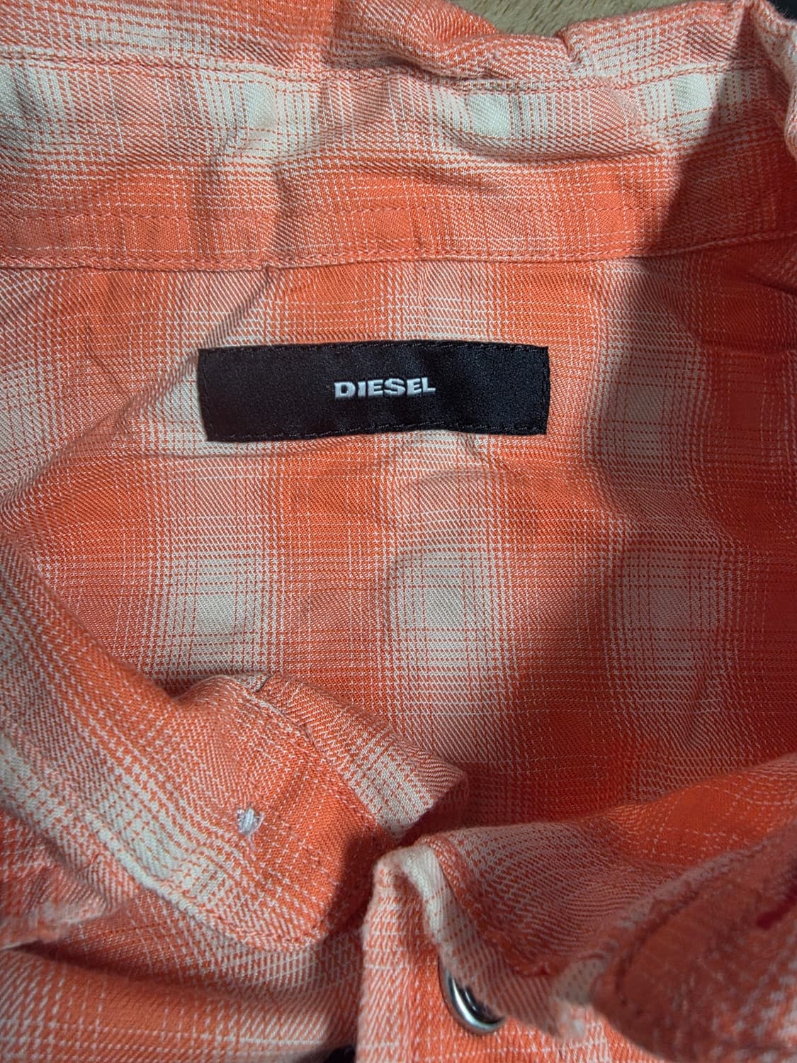 Diesel 디젤 오렌지 체크 셔츠 95~100 (스트릿) 상품이미지4