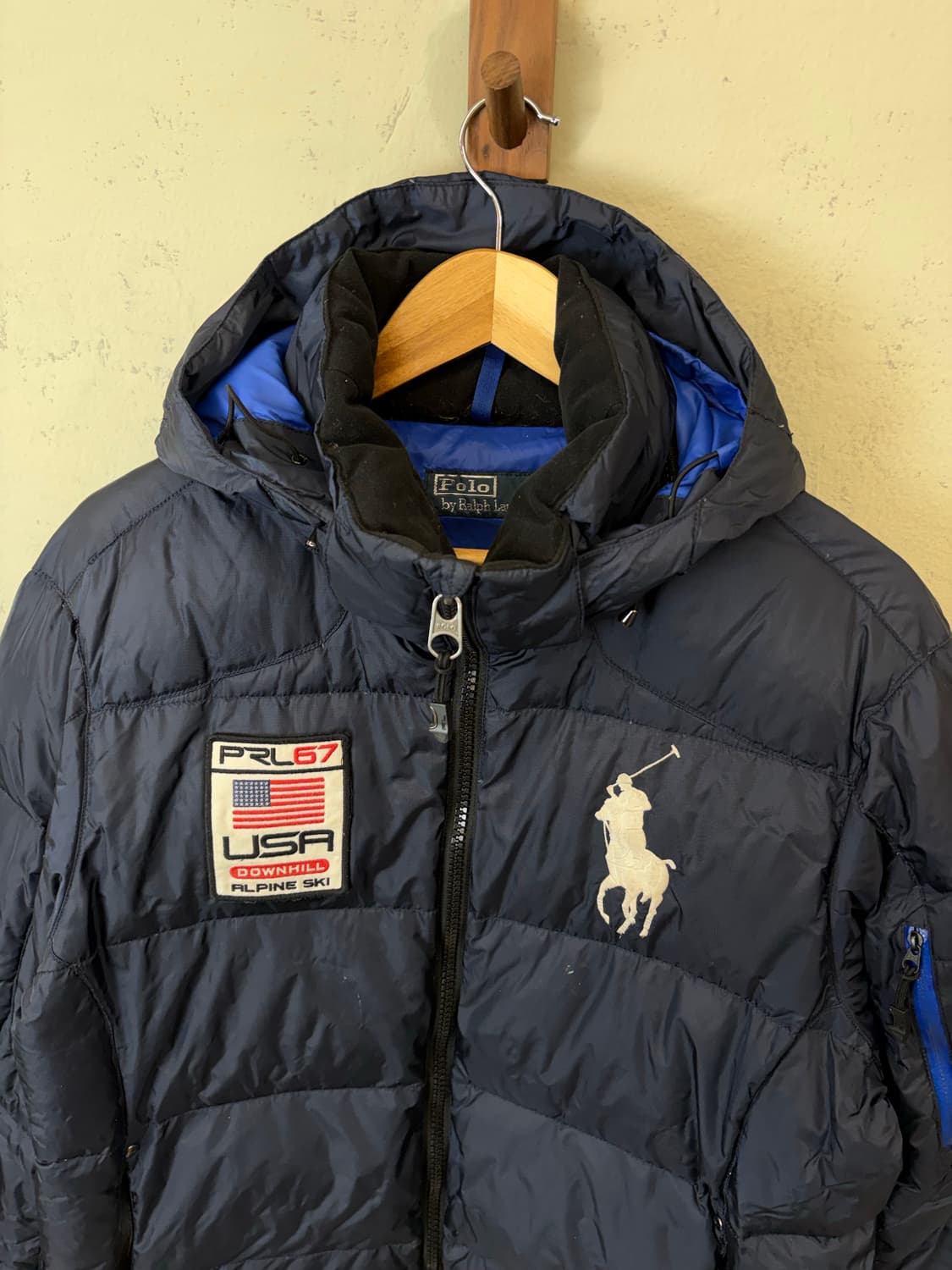 폴로랄프로렌 빈티지 빅포니 USA 덕다운 패딩 네이비 상품이미지4