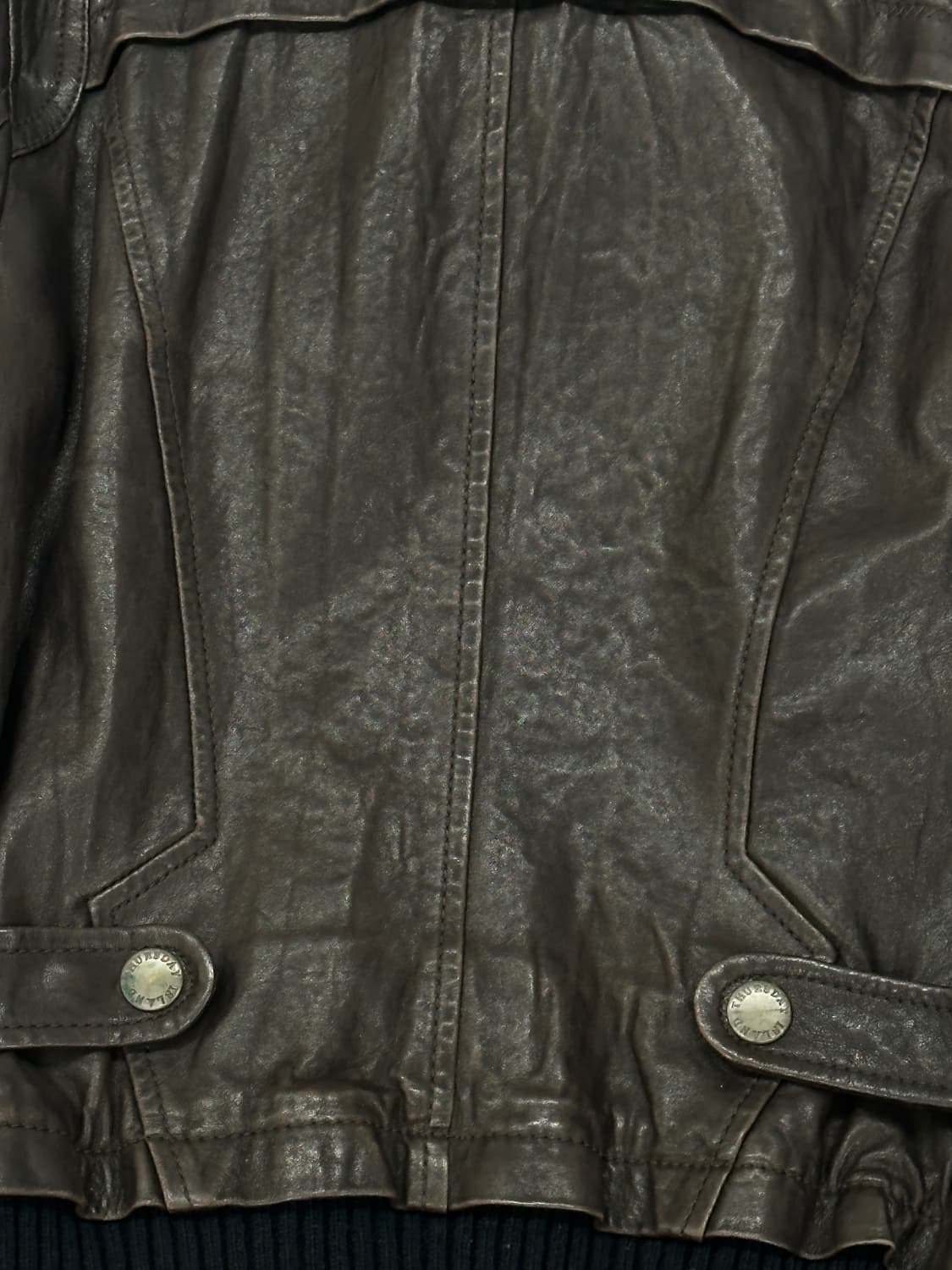 Thursday Island 브라운 빈티지 레더자켓 라이더 양가죽 상품이미지7