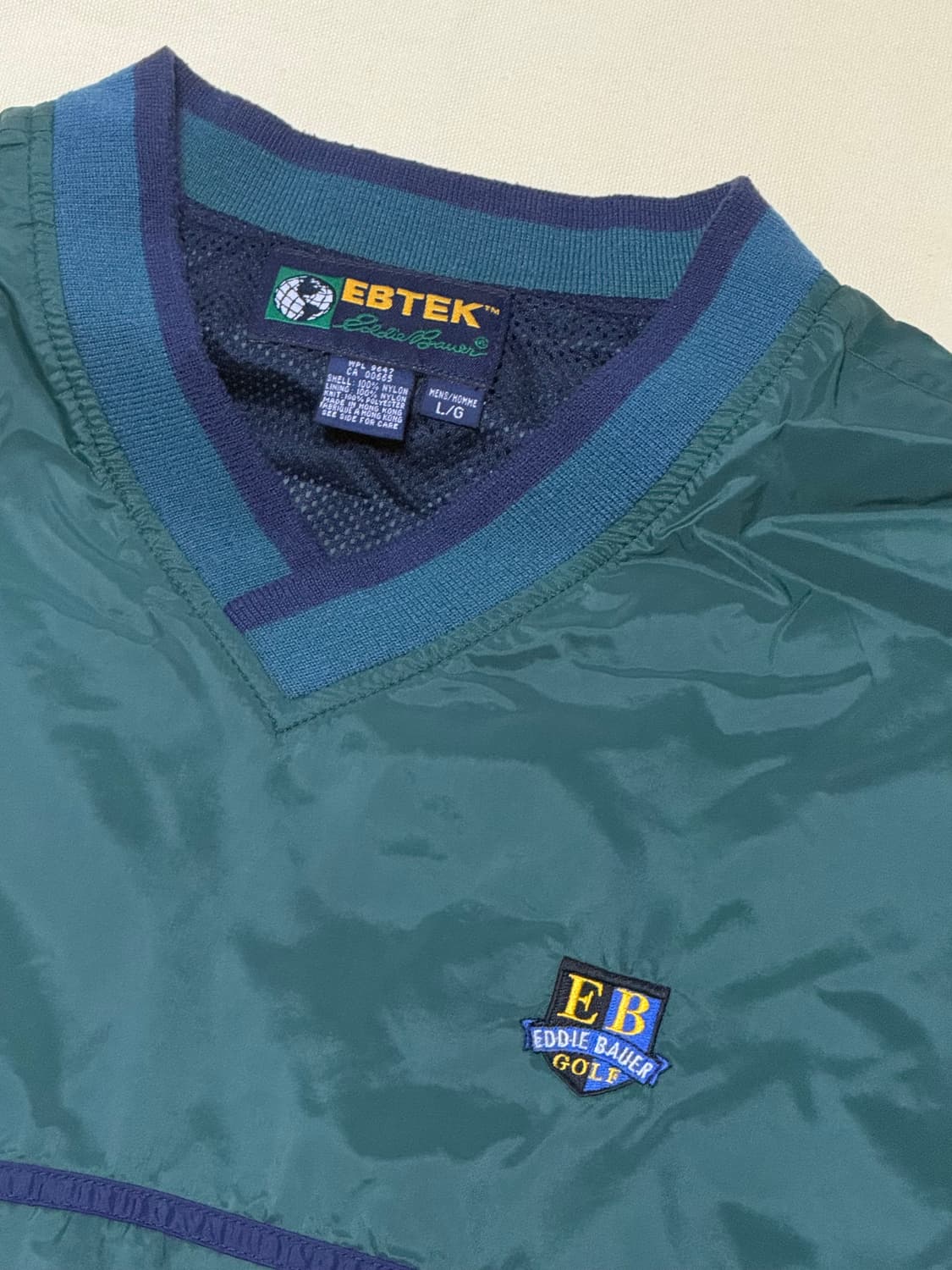 EBTEK(에디바우어) 브이넥 나일론 풀오버 90s 상품이미지2