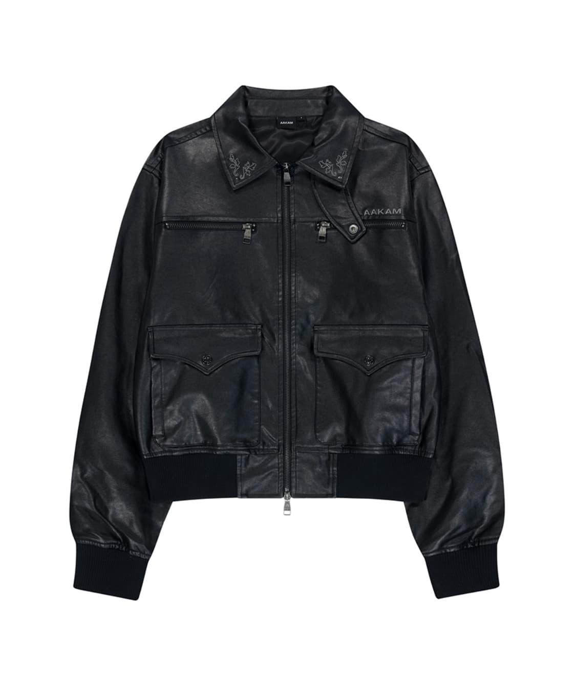 아캄 웨스턴 레더 자켓 블랙 상품이미지4