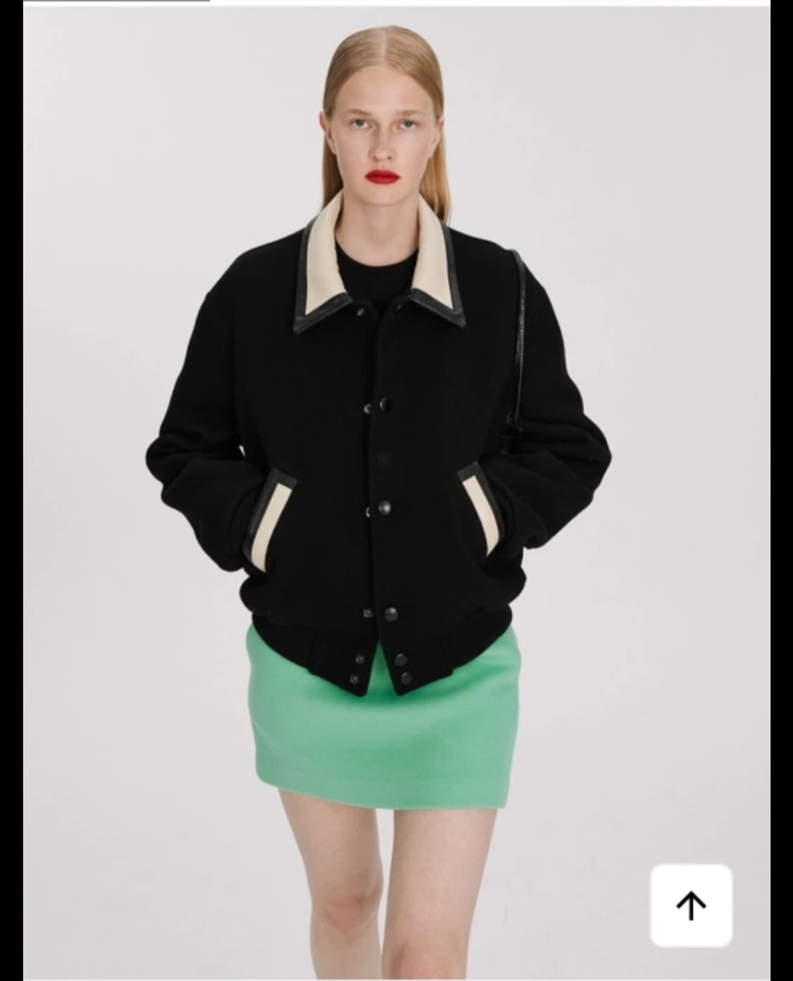 렉토 울 미니스커트 민트 L 새상품 상품이미지1