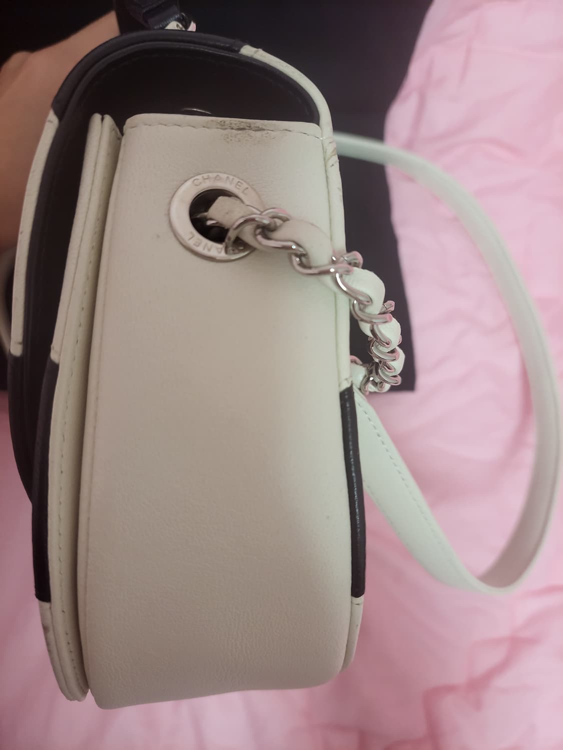 정품)급처3번들음상태좋음!샤넬 탑핸들 크루백 시즌백 가방 크로스백 토트백 상품이미지8