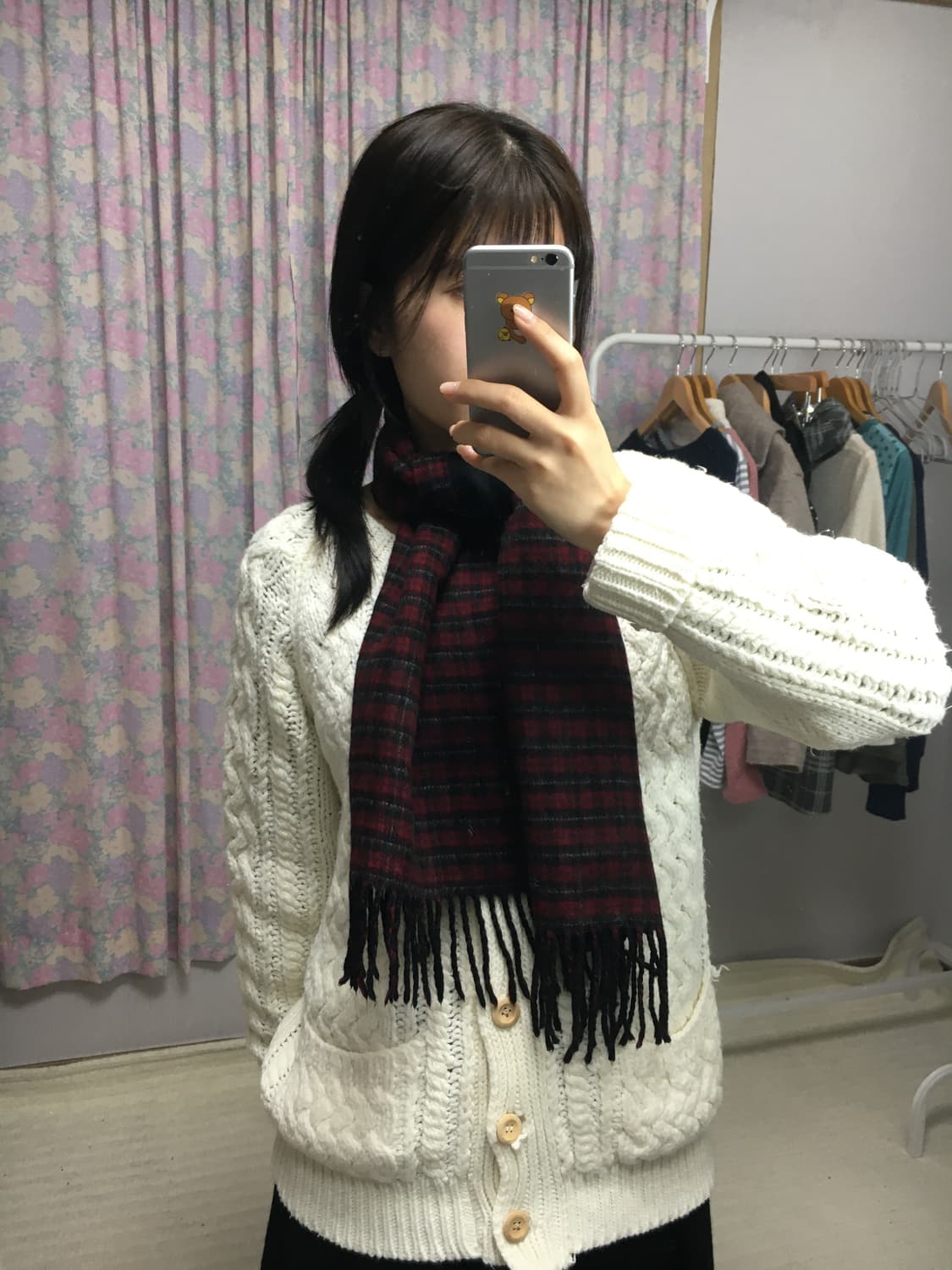 레드 블랙 체크 머플러 상품이미지7