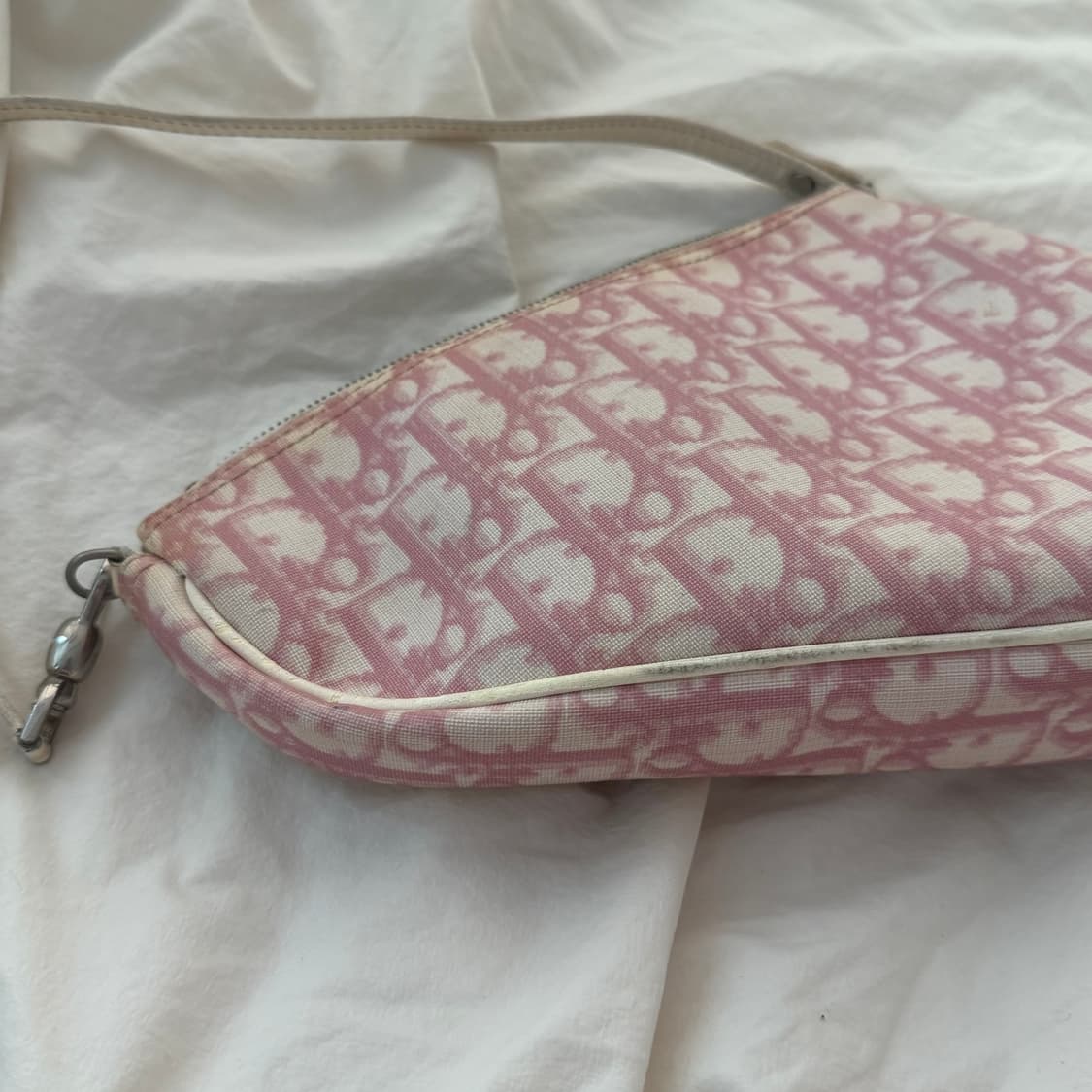 빈티지 디올 오블리크 pvc백 새들백 핑크 상품이미지7