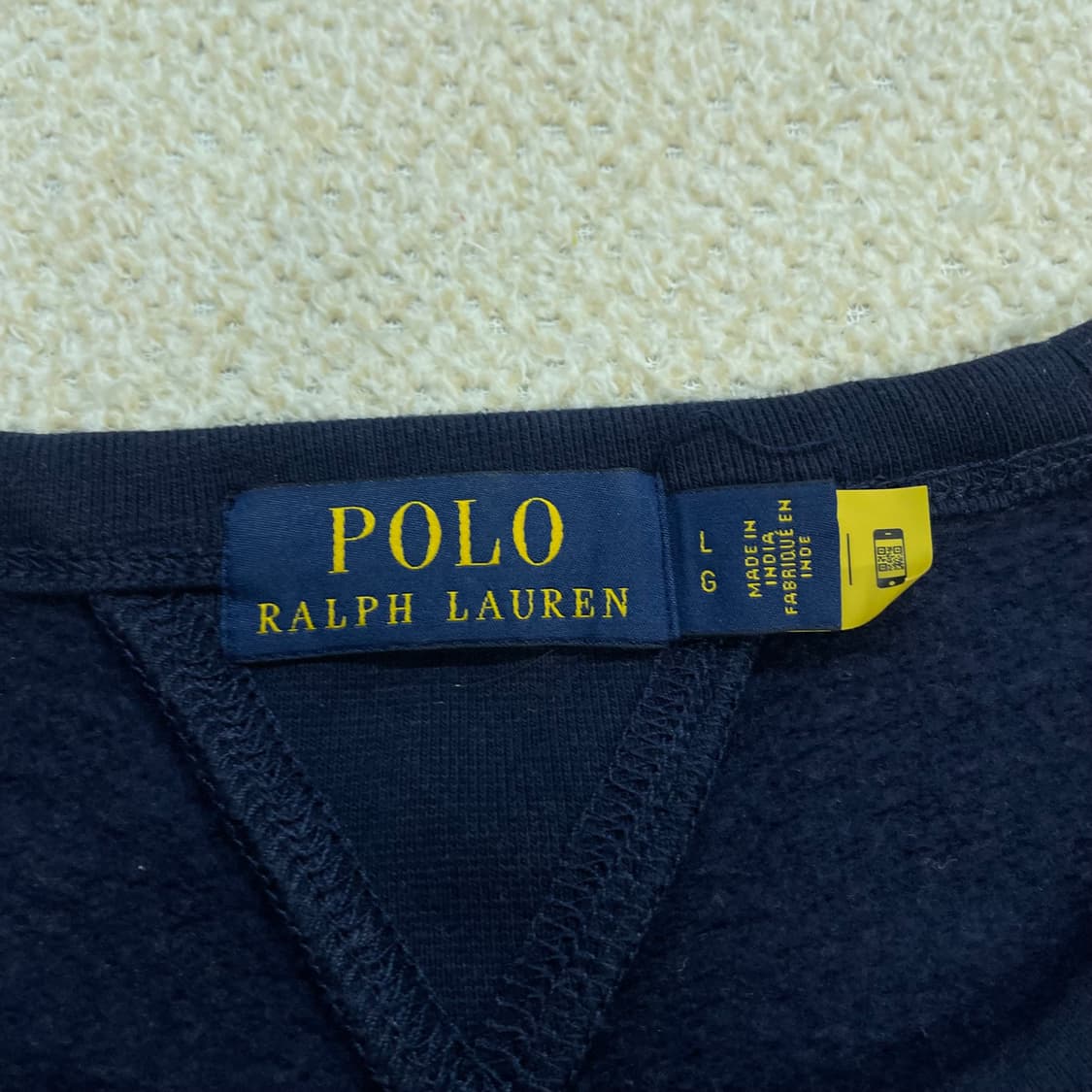 폴로 랄프로렌 포니 로고 크루넥 맨투맨 네이비 상품이미지3