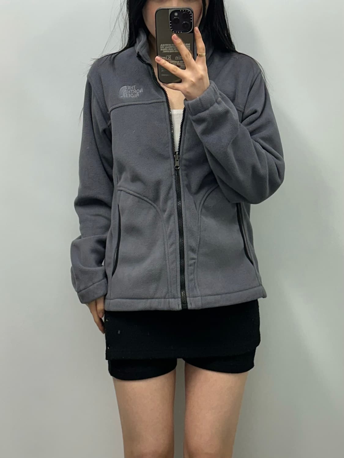 노스페이스 자수로고 그레이 플리스 자켓 상품이미지1