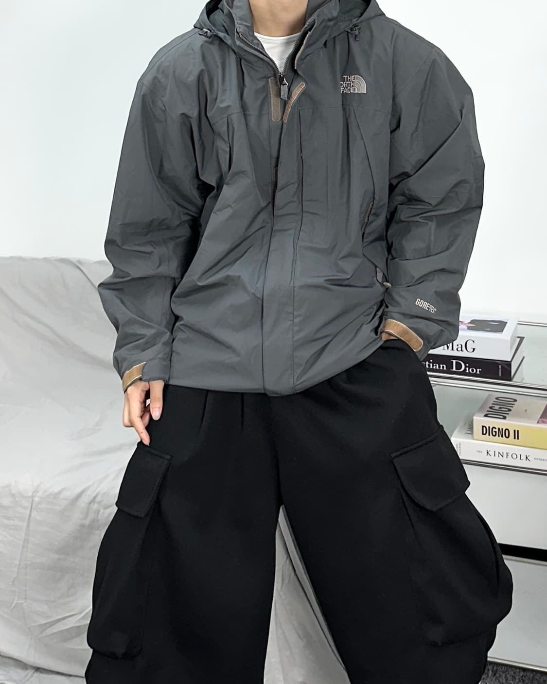 노스페이스 라이트그레이 고어텍스 바람막이 100 상품이미지2