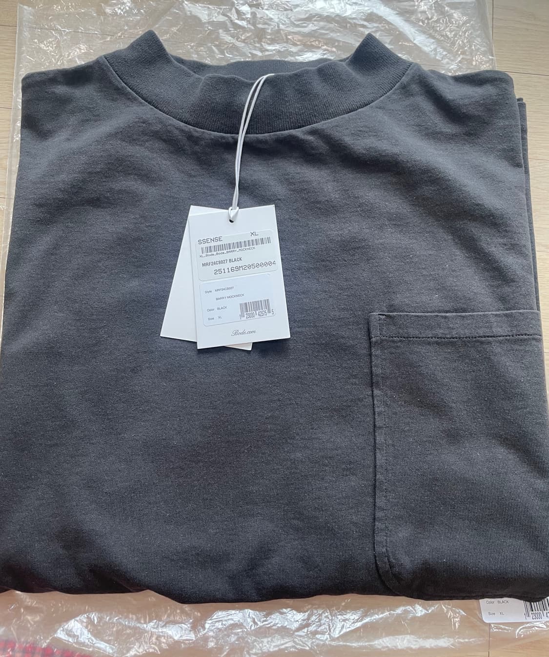 보디 BODE Barry MOCKNECK 모크넥 티셔츠 블랙 새상품 판매 상품이미지4
