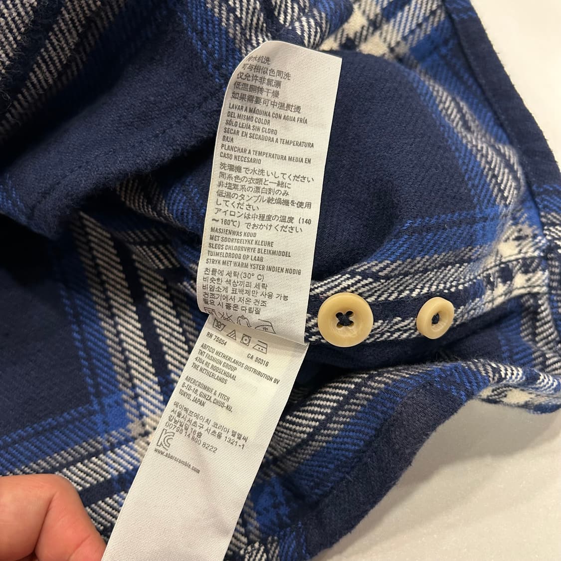 [L] 아베크롬비 네이비 체크 셔츠 새상품 상품이미지7