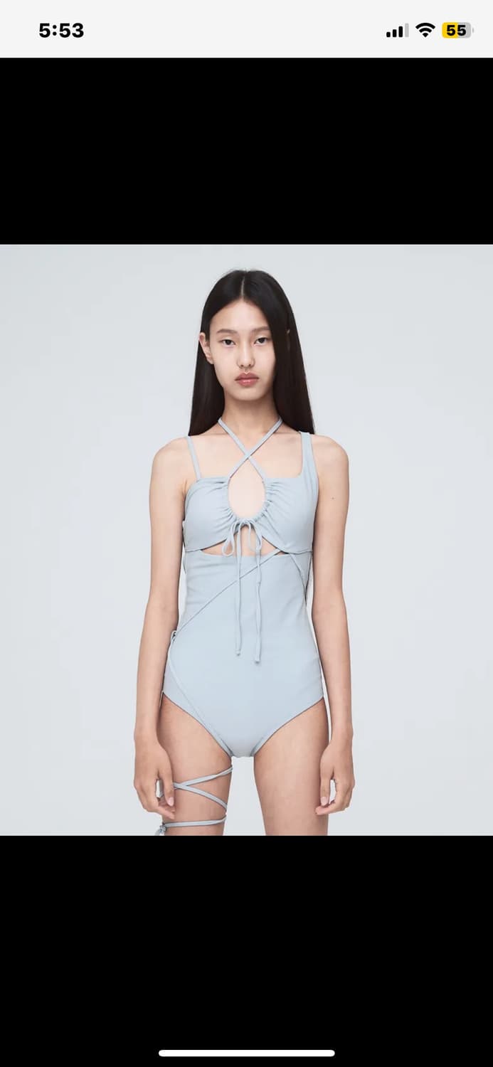 MULTIWAY STRAP SWIM SUIT LIGHT GRAY 상품이미지1
