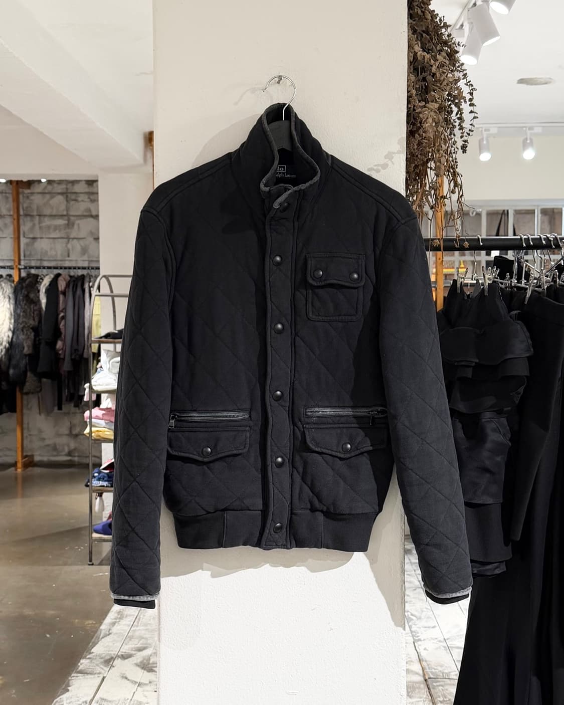 폴로 랄프로렌 블랙 스냅버튼 포켓 퀼티드 자켓 상품이미지1