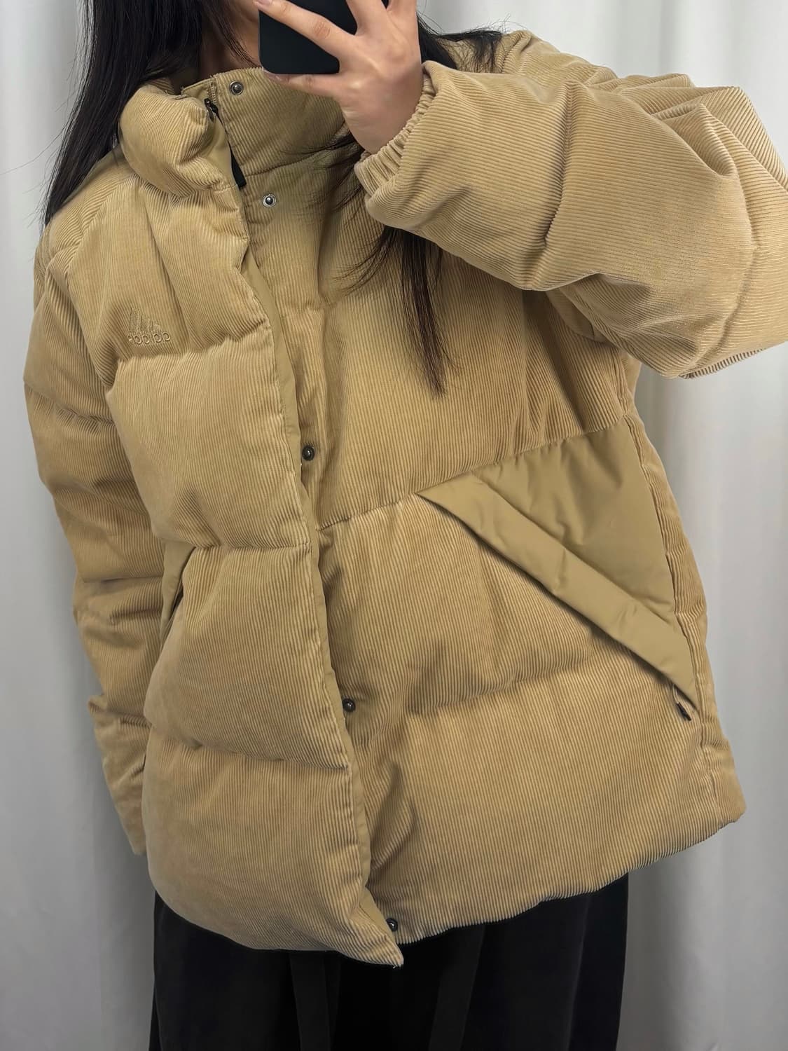 아디다스 베이지 코듀로이 다운 자켓 상품이미지2