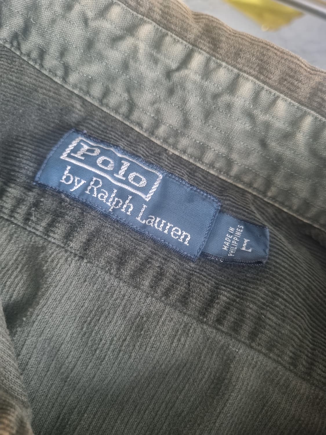 90s 빈티지 폴로 랄프로렌 코듀로이 셔츠 그린 L 상품이미지2