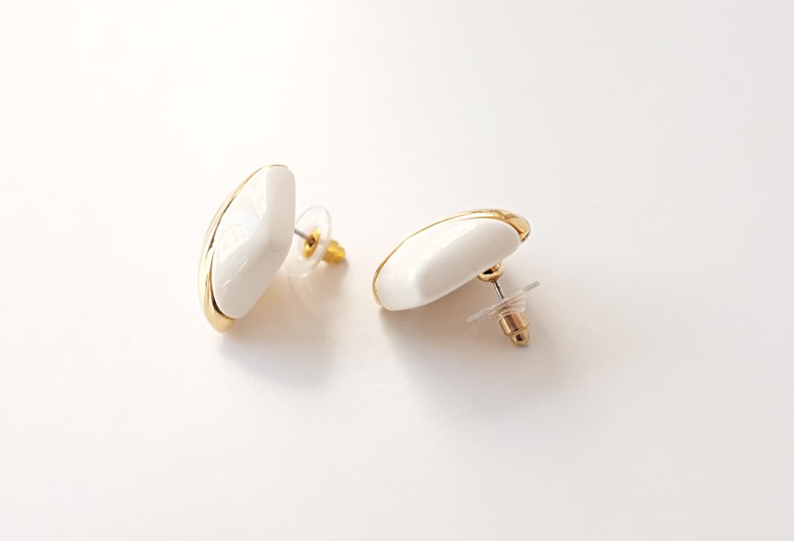 1980s Monet 포인트 화이트 빈티지귀걸이 빈티지주얼리 상품이미지4