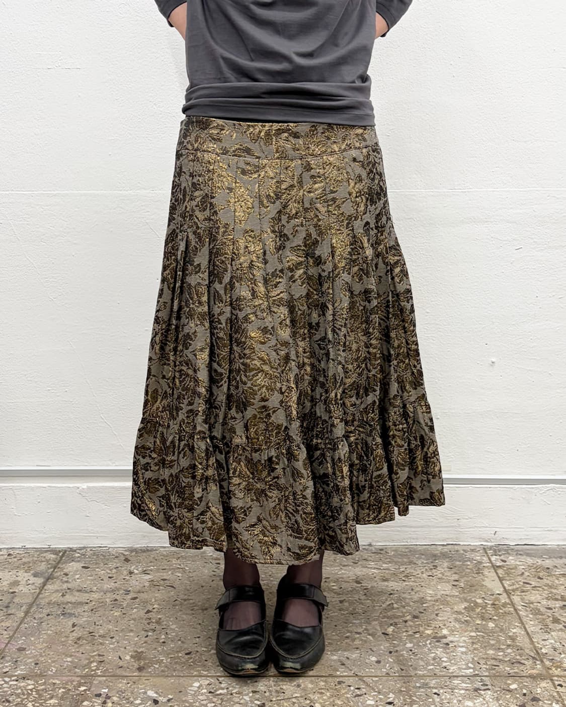 가에타노 나바라 2014F/W 플로럴 더블 플레어 스커트 상품이미지1