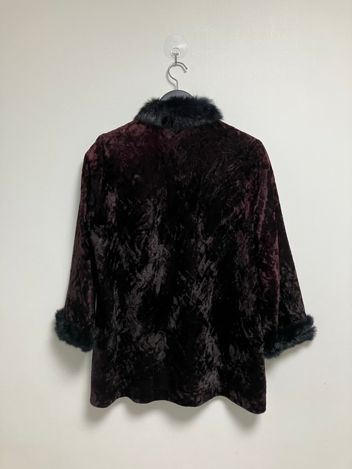 Burgundy black Fur jacket 상품이미지7