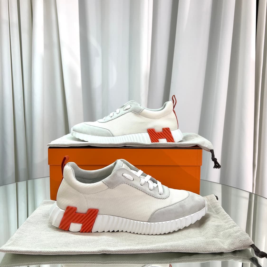 (42) 에르메스 바운싱 스니커즈 오렌지 상품이미지1