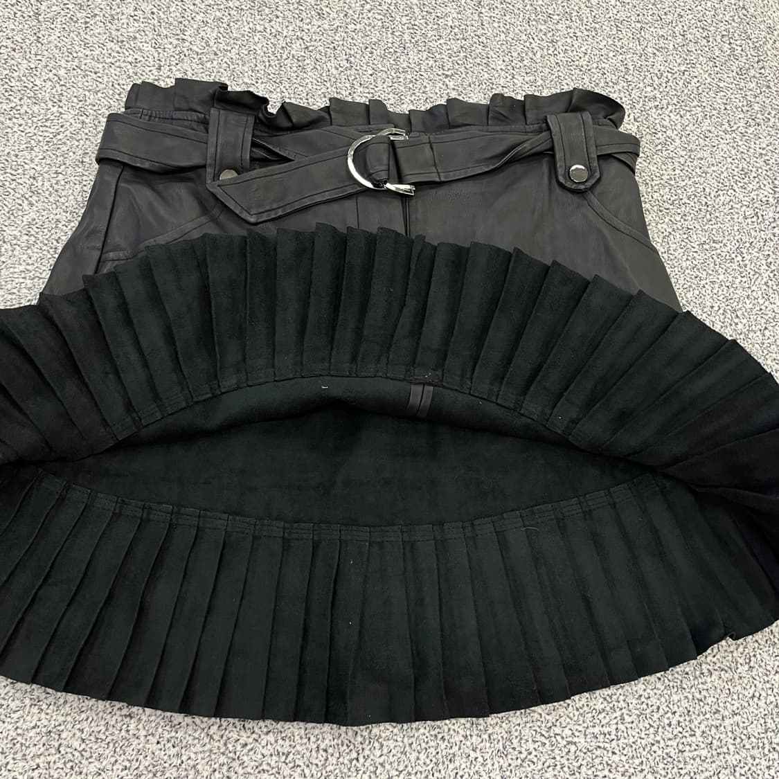 EUR L 자라 여성 레더 스커트 0129H2 상품이미지6