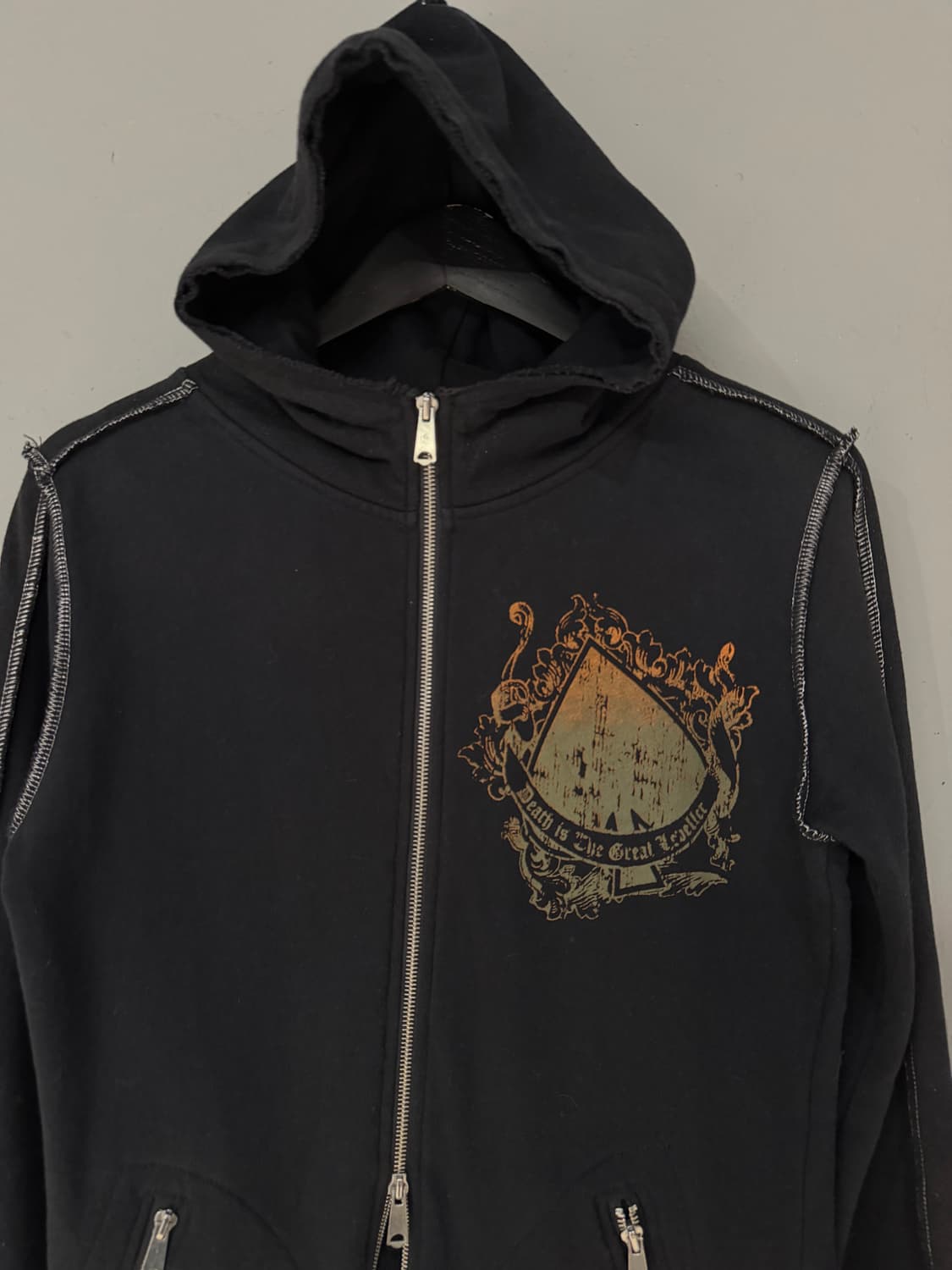 high-neck stitch line detail hood zip-up 상품이미지5