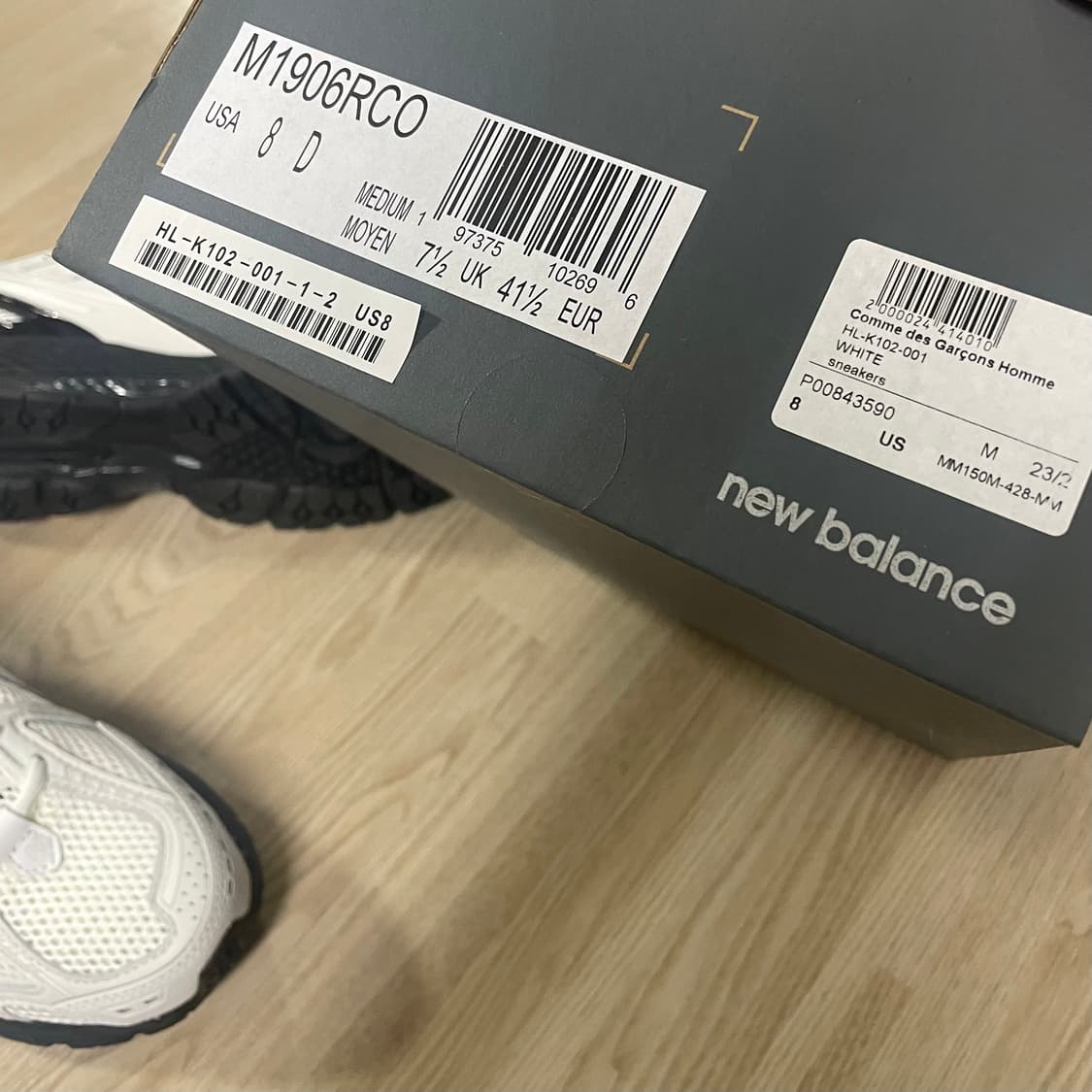 뉴발란스 꼼데가르송 1906R 화이트 8(260)사이즈 상품이미지5