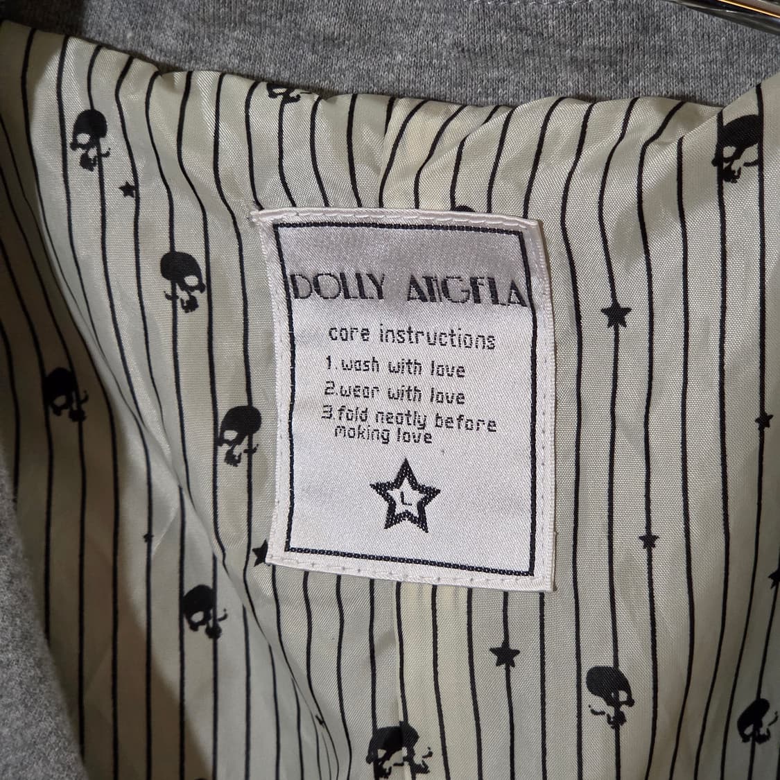 JPN 스컬 안감 그레이 코튼 원버튼 블레이저 상품이미지7