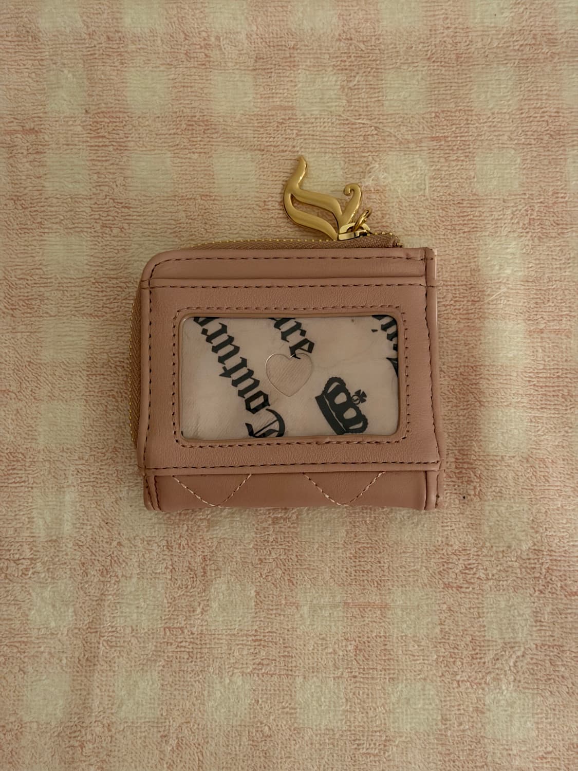 쥬시꾸뛰르 퀼팅 반지갑 핑크 상품이미지2