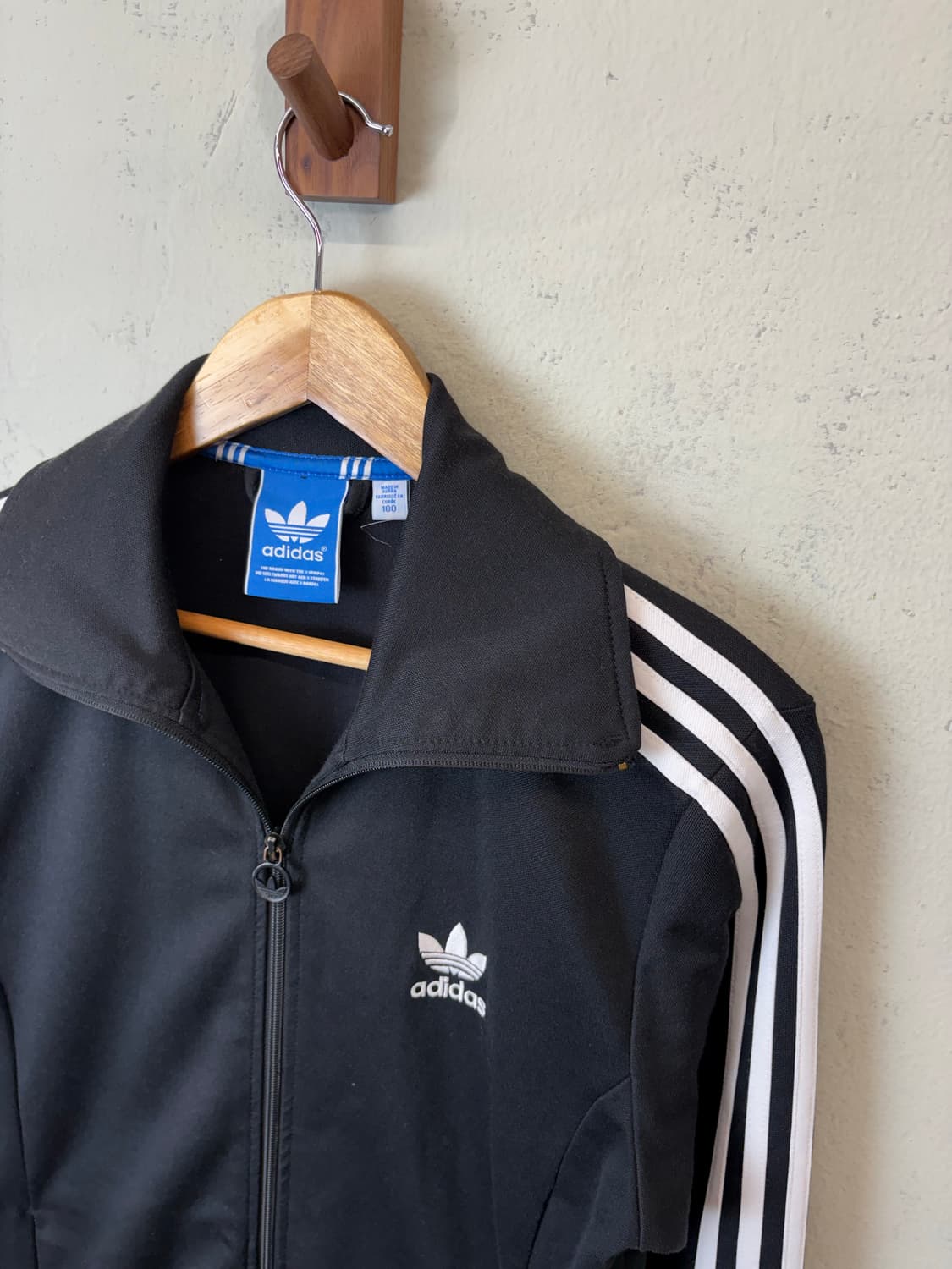 아디다스 구형 유로파 삼선 트랙탑 져지 블랙 상품이미지5