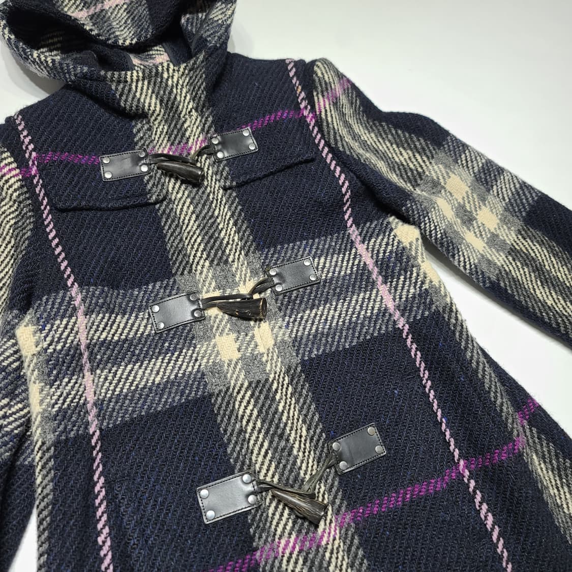 버버리 체크 후드 더플코트[S] 상품이미지2