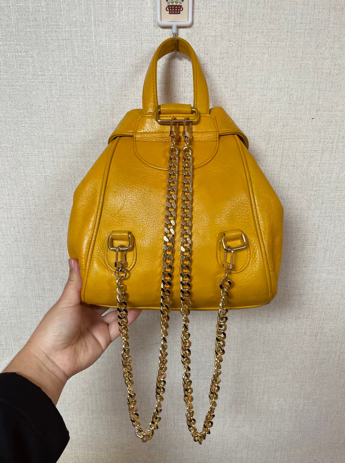 디올 옐로우 레더 CD 백팩 빈티지 정품 가방 상품이미지3